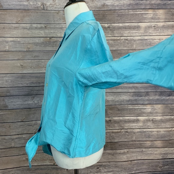 Debra Deroo Tie Front Silk Shirt - Picture 4 of 8
